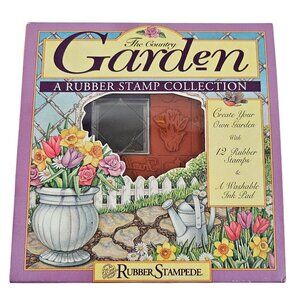 Rubber Stampede The Country Garden Rubber Stamp Set New Sealed Vintage USA